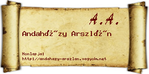 Andaházy Arszlán névjegykártya